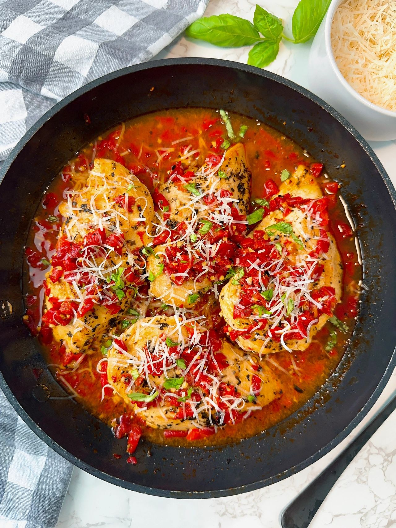 Skillet Roasted Red Pepper Chicken