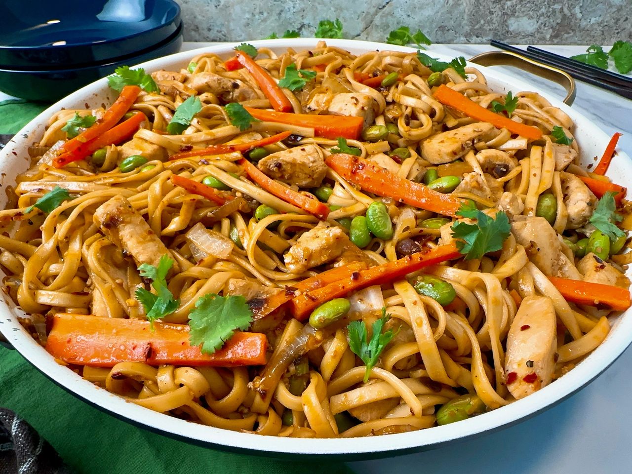 Asian Chicken with Noodles and Vegetables