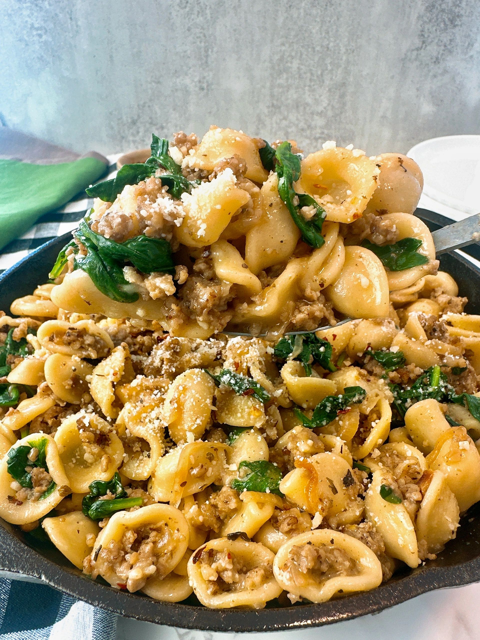 Italian Turkey Sausage, Onion & Broccoli Rabe Pasta Recipe