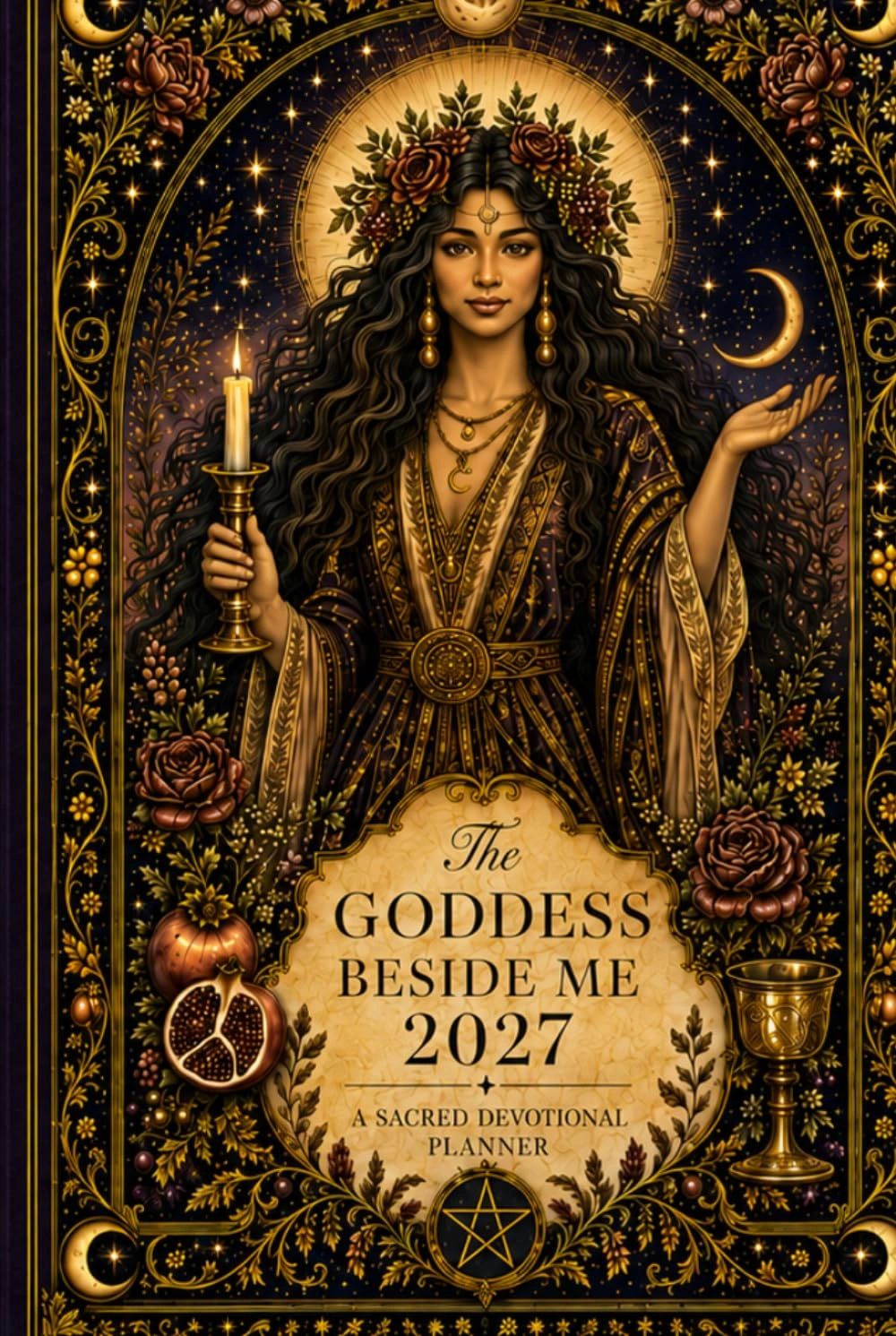 Cover of The Goddess Beside Me 2027 sacred devotional daily planner by Sonia Sarkali