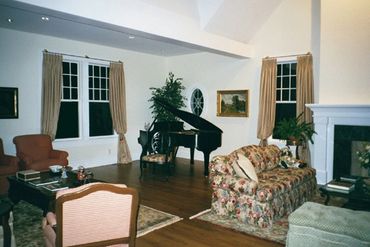 Light brown draperies in a living room