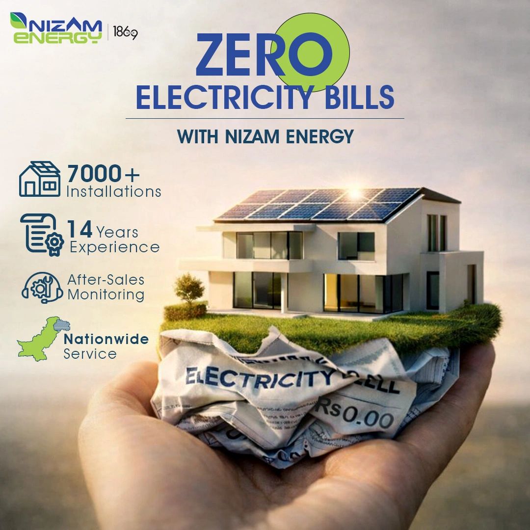 Zero Electricity Bills with Nizam Energy Solar Systems with Energy Storage and Net Metering