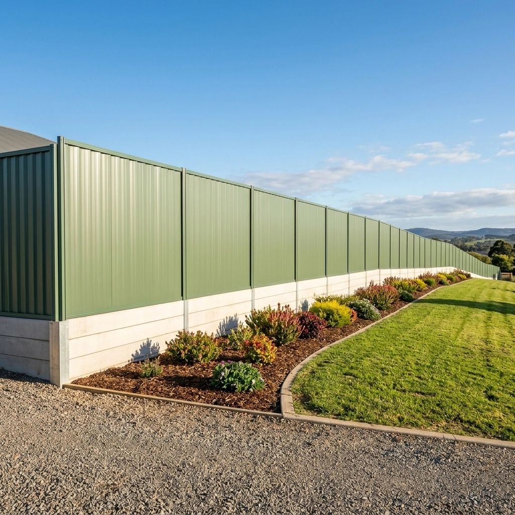 Concrete Sleepers Under Colorbond Fencing