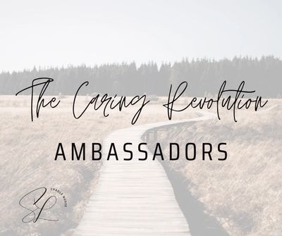 The Caring Revolution Ambassadors text over a scenic boardwalk.