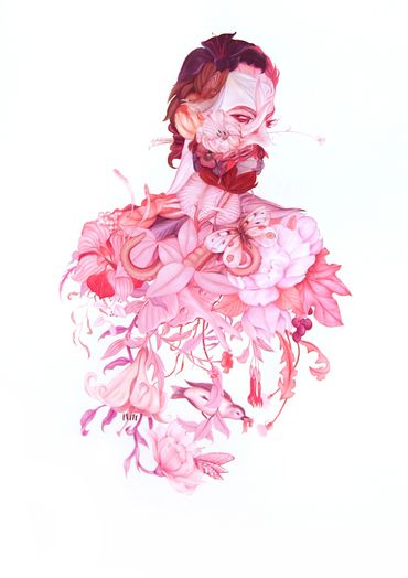 Pink Man, pastel on paper, 46 x 60 inches, 2016. 