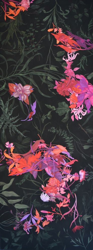 Esta Selva Selvaggia, No. 3, 47 x 120 inches, pastel on black paper, 2020.