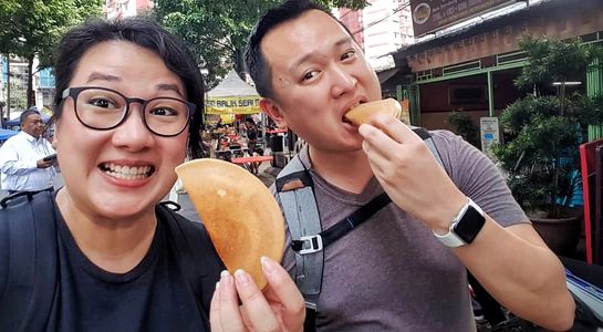 On a walking food tour with my guest Albert Pho