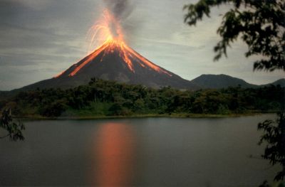 Arenal volcano erupting 2010