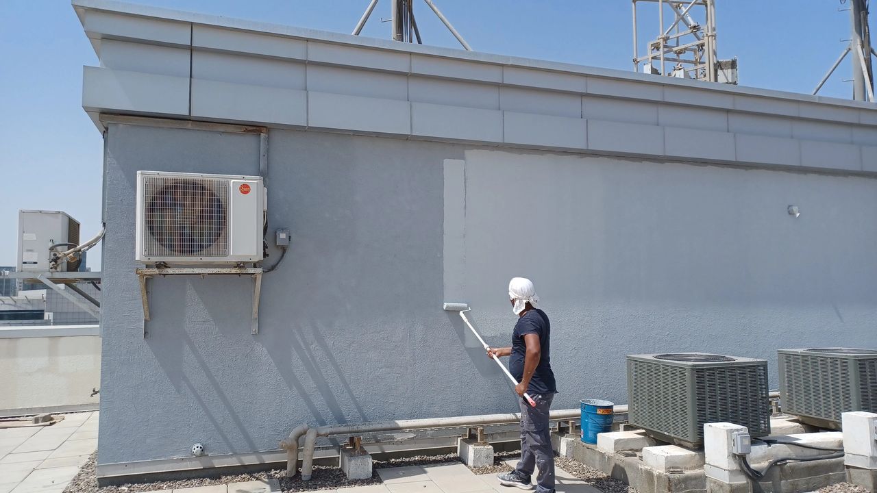 External wall painting (Jotun Etherna) which is a water base paint
