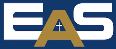 Logo with letters EAS and a cross in the letter A.