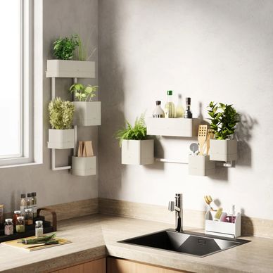 Umbra Cubiko Wall Planter on kitchen wall 