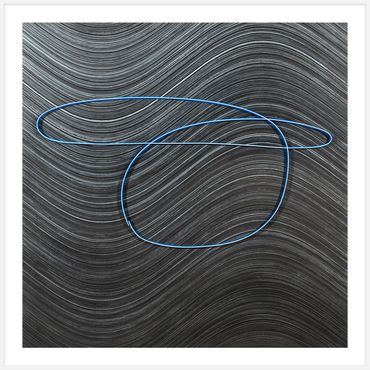 JWST - Orbital Path #1  364 days,
sumi ink, acrylic, on paper
49" x 49"