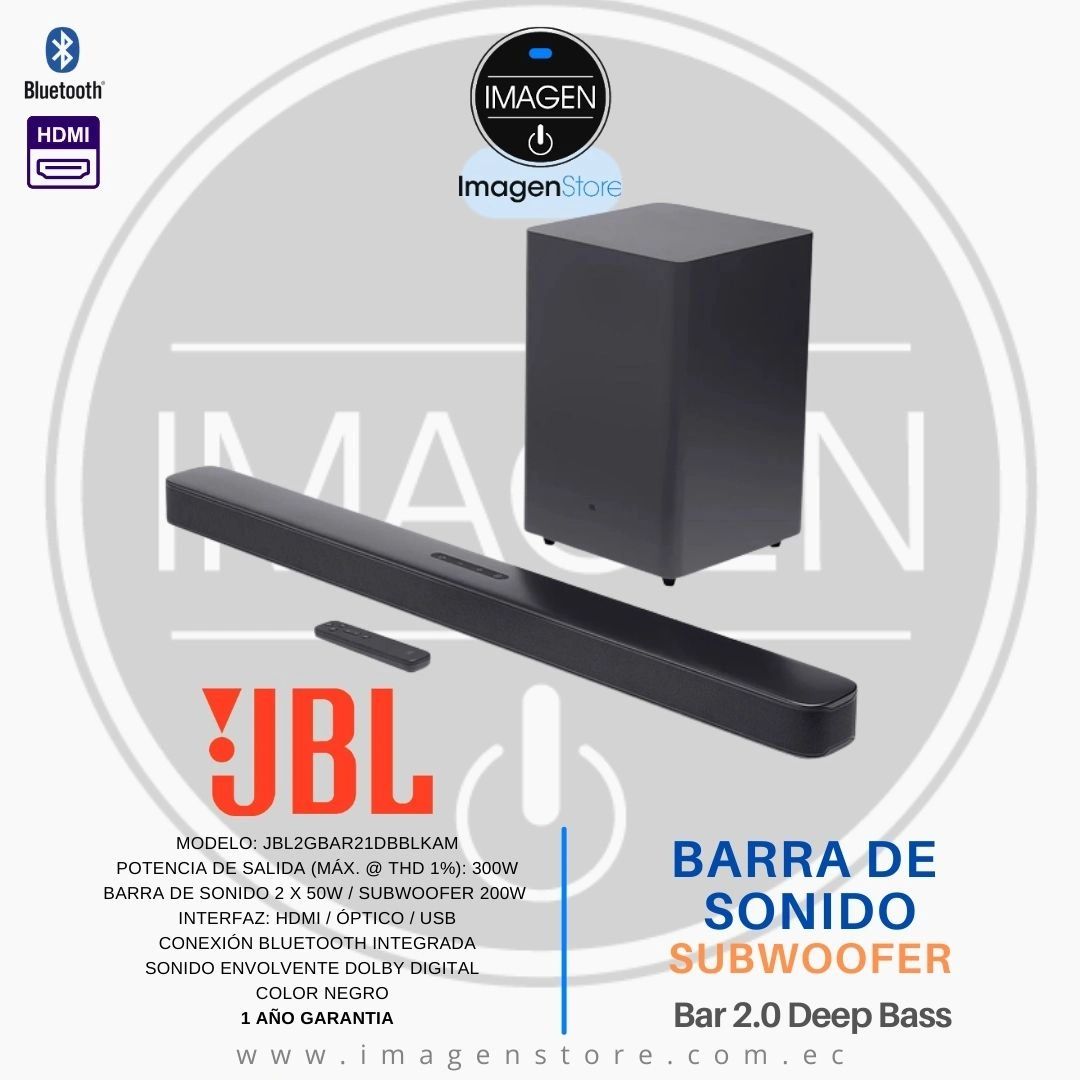 BARRA DE SONIDO JBL - BAR 2.0 DEEP BASS