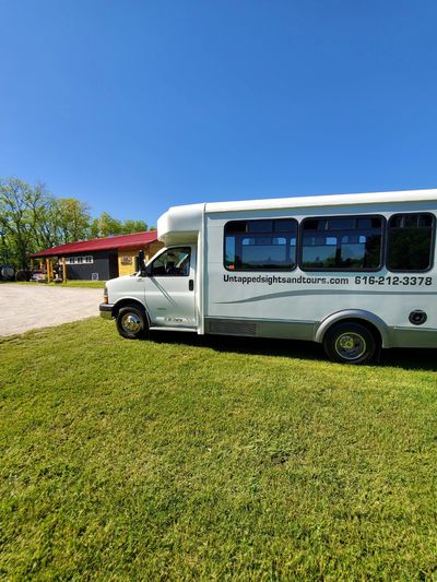 Untapped Sights & Tours bus visiting Michigan Wine Company in Fennville, MI. 