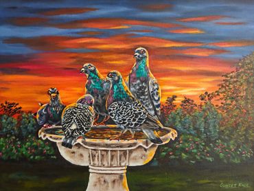 Home Before Nightfall, Oil on Canvas, 18"x 24"