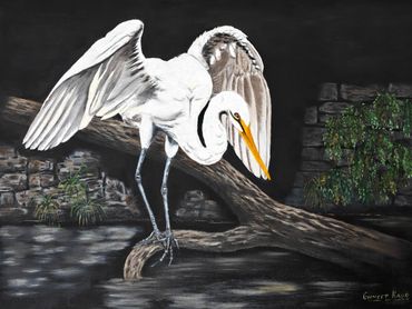 The Gentle Wader, Oil on Canvas, 18"x 24"
