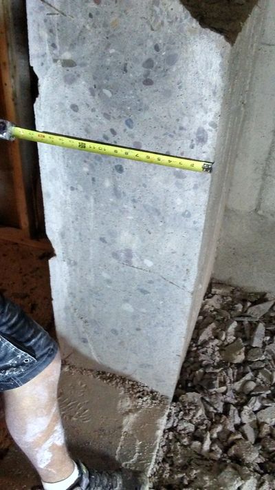 16 inch concrete cut in a wall
