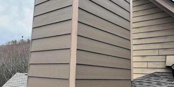 Chimney chase rebuilt with new siding by Jasper's Handyman in Pickens County, GA