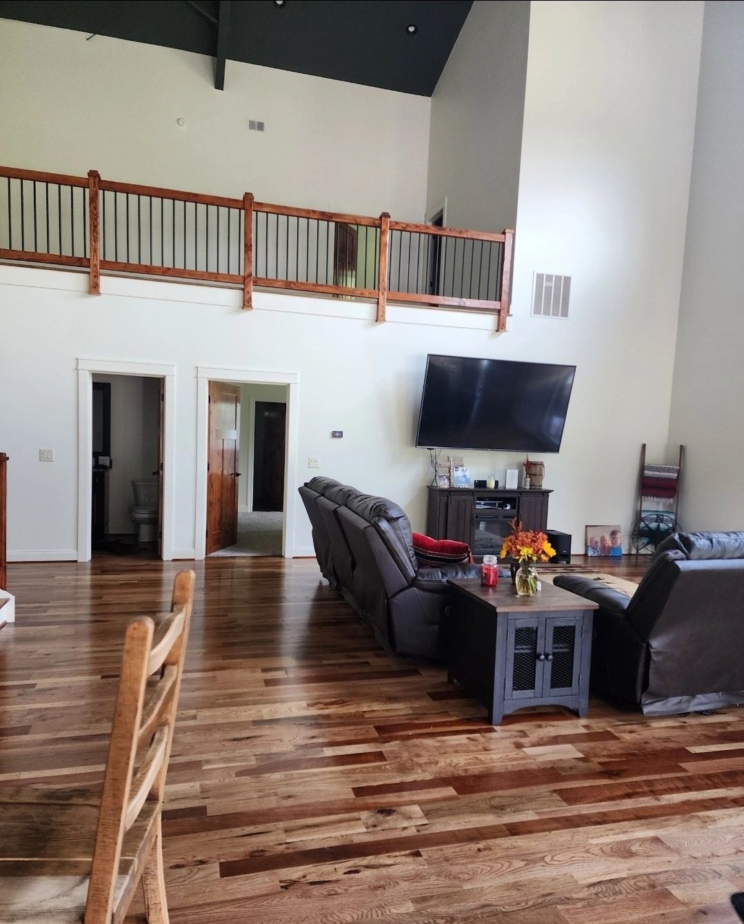 Finish work by Jasper's Handyman in Pickens County, GA: loft railing, floors, trim and doors