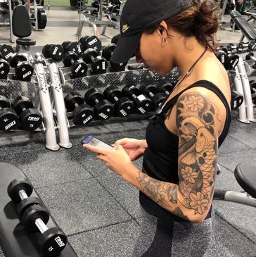 Following a workout on phone