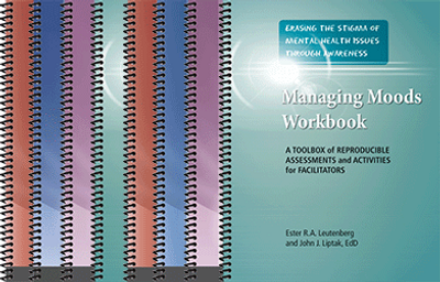 Cover of Managing Moods Workbook on mental health awareness for facilitators.