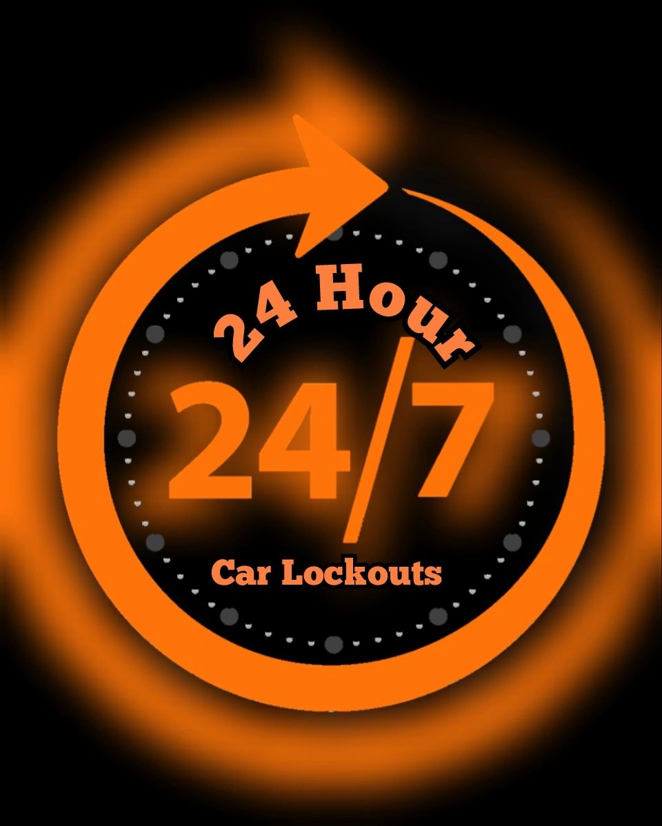 24 Hour Car Lockouts orange logo. Vehicle Lockout Service in Northwest Florida. 