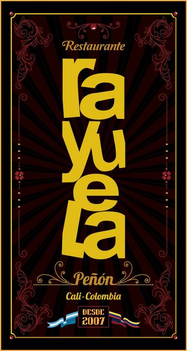 Elegant poster for Restaurante Ravelala in Cali, Colombia.
