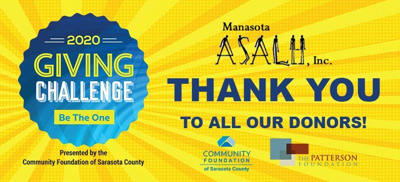 2020 Giving Challenge thank you to donors from Sarasota community.