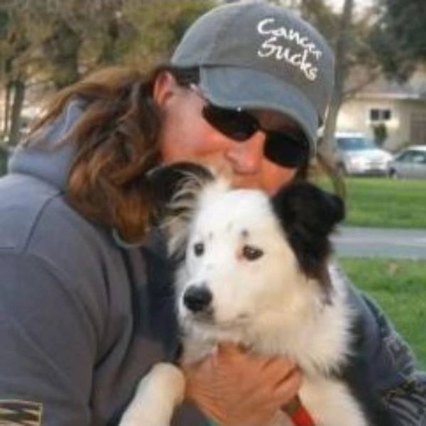 Robin and border collie at Dogwood Kennels in Roseburg Oregon