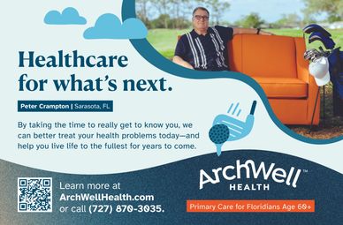 Advertisement for ArchWell Health's primary care for Floridians aged 65 and older.