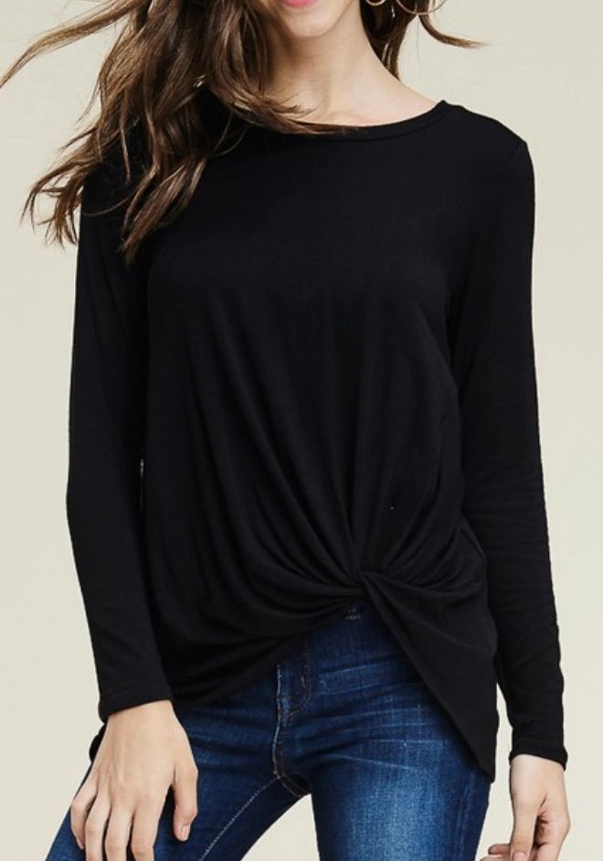 Solid Twist Top - Black