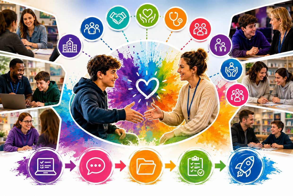 A supportive mentoring environment fostering connection and growth between youth and adults.