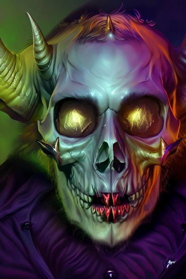 Nosferatu skull w/ horn tattoo concept