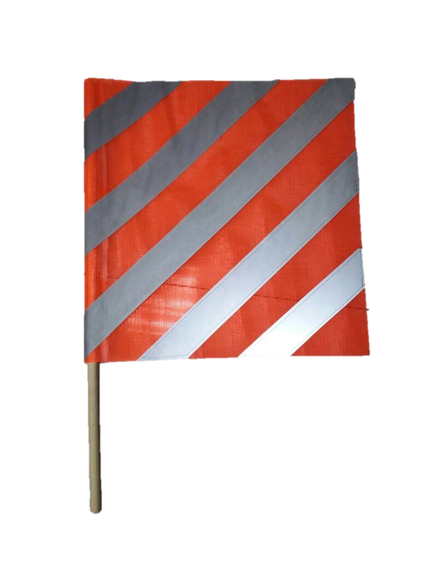 Safety Flag SF13-30 13-Inch  Vinyl Safety Flags w/ Dowel Red/Orange Fluorescent 