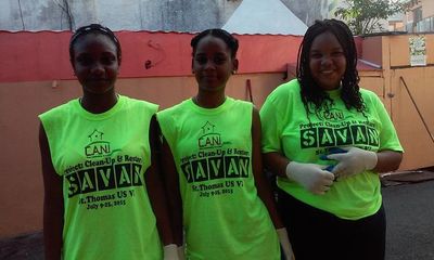 Youth Volunteers in St. Thomas helping with disaster recovery, skills development, and education.