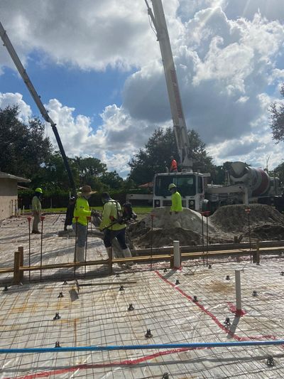 Foundation and slab concrete pour