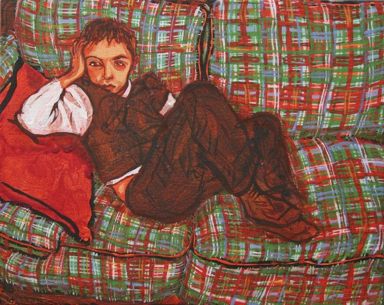 Waiting for Patrik, gouache & acrylic on canvas, 25x35 cm, 2011