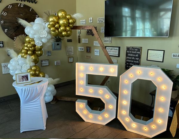 backdrop display for a 50th wedding anniversary