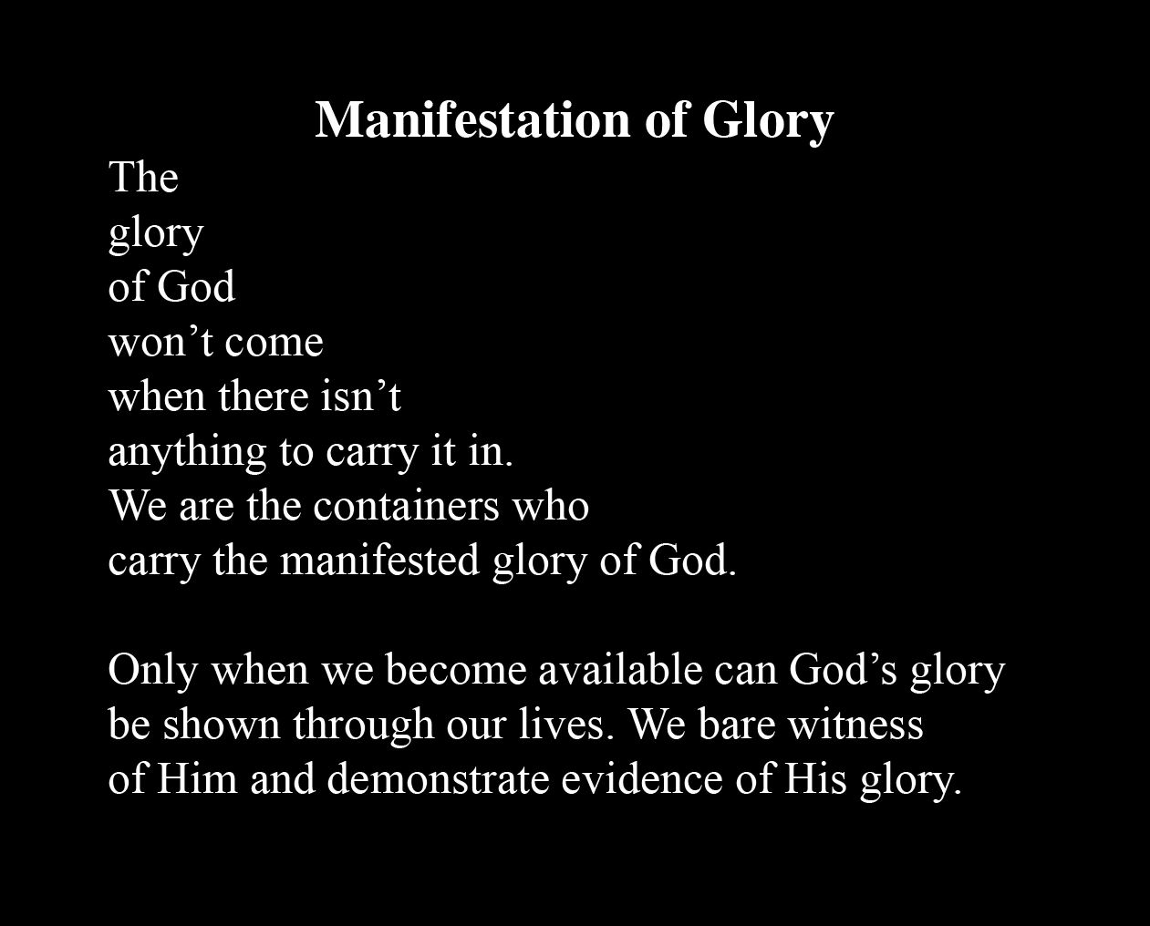 Manifestation of Glory