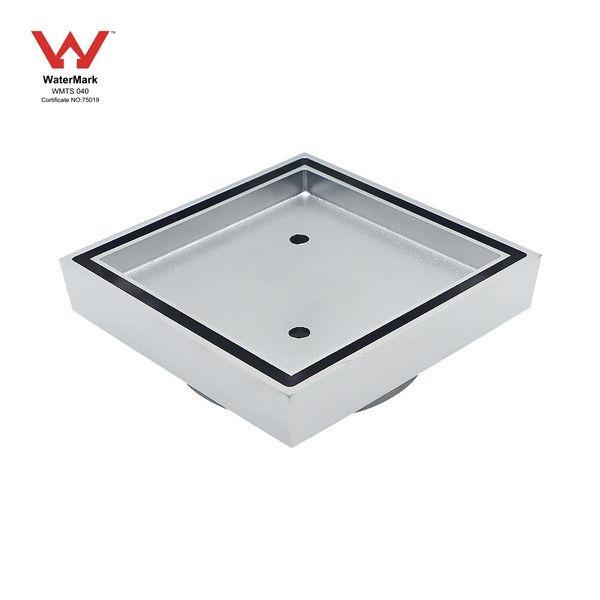 Brass Chrome Square Tile Insert With 90mm Outlet
