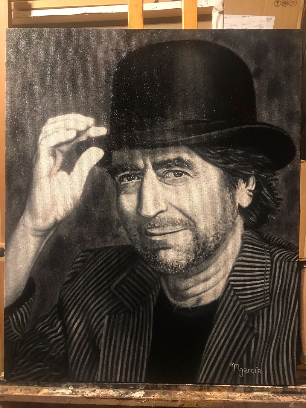 Retrato de Joaquín Sabina. Colección Privada Pintor Marcos García 