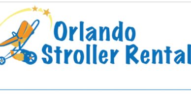 Logo of Orlando Stroller Rental with a stroller and stars.