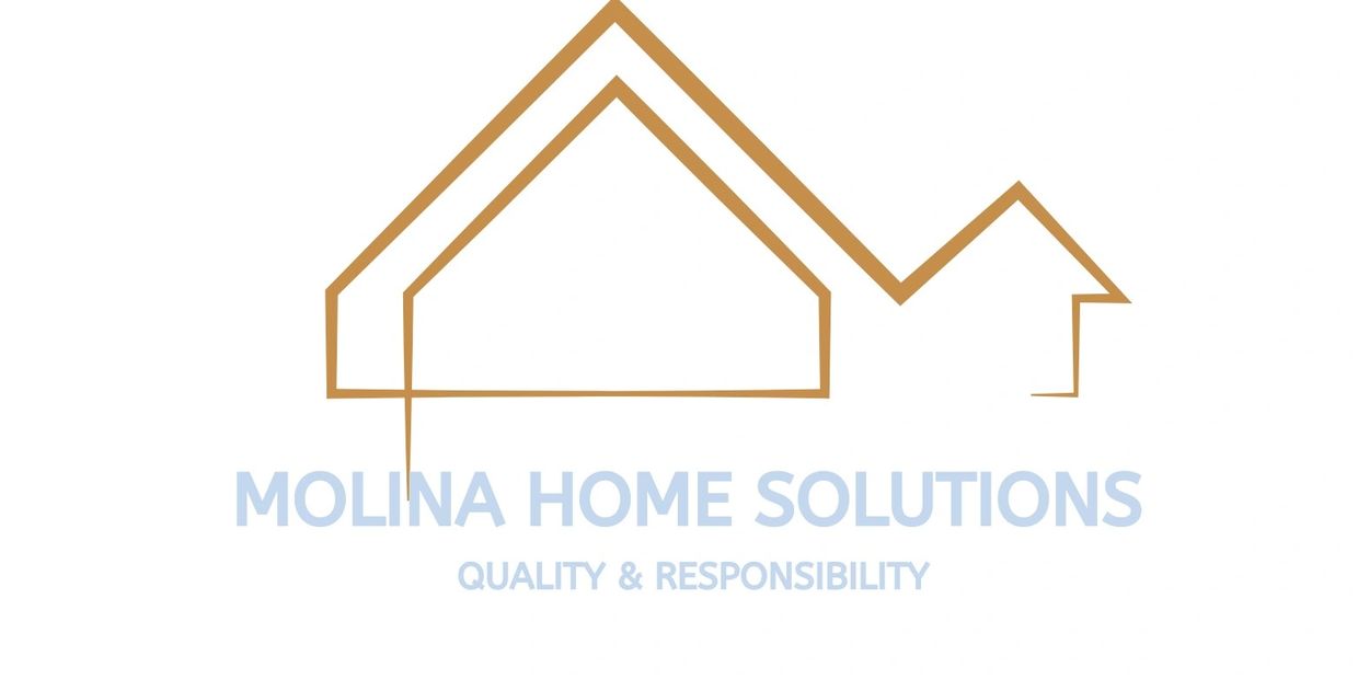 Logo of Molina Home Solutions with house outline and slogan.