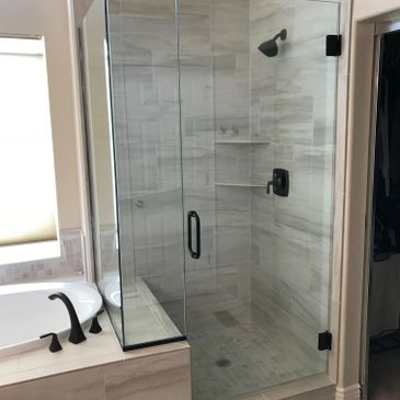 Custom installed shower doors
