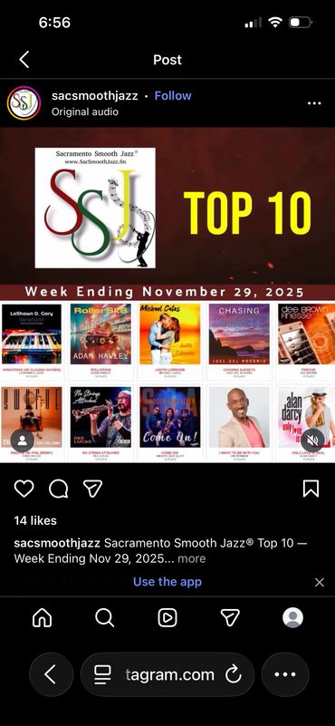 Sacramento Smooth Jazz. Thank you for my number 3 spot for most played!! I appreciate everyone who i