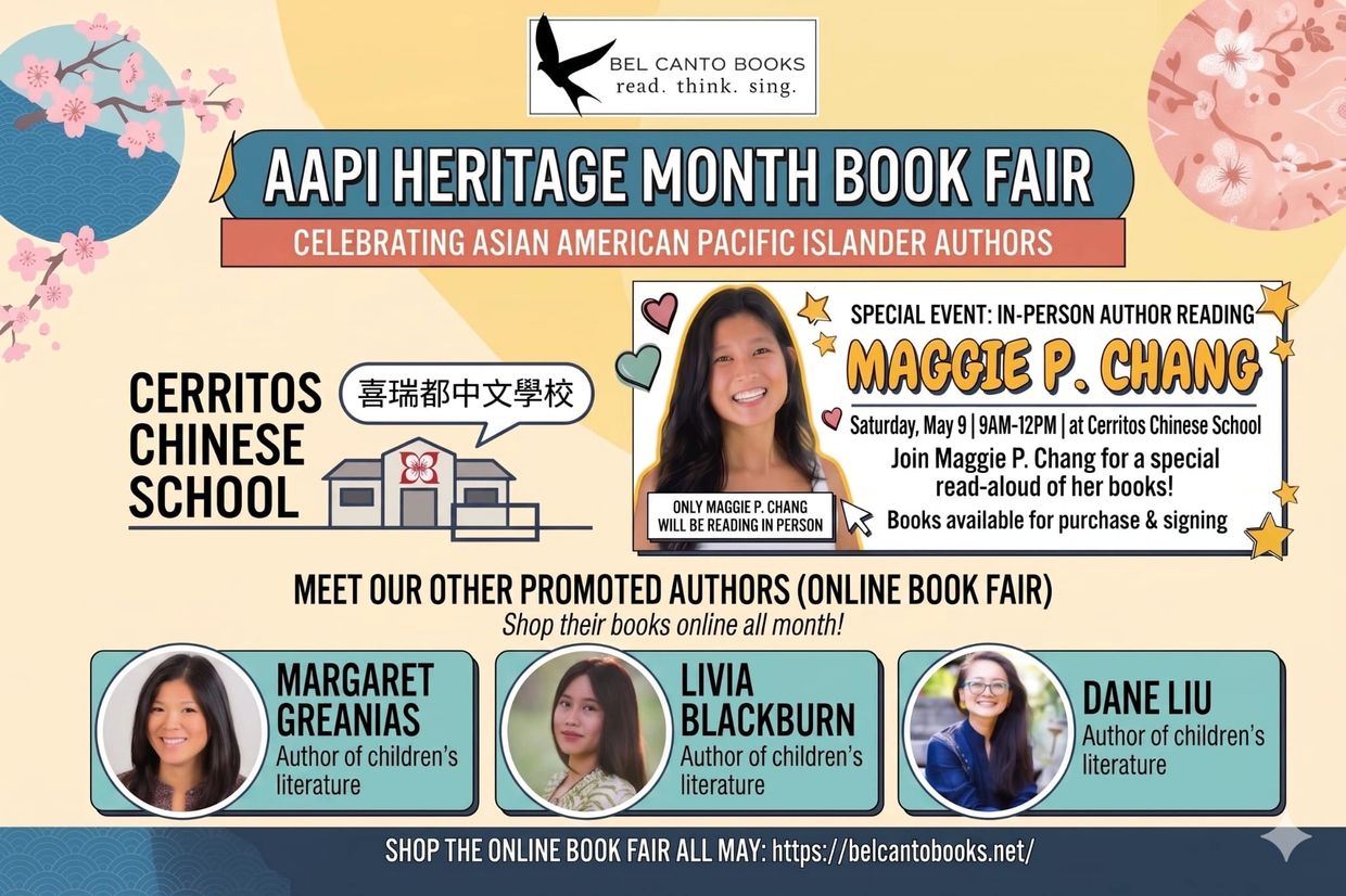 AAPI Heritage Month Book Fair celebrating Asian American Pacific Islander authors with in-person and online events.
