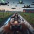 ATV ride across shallow stream
