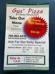 Gus pizza menu deals