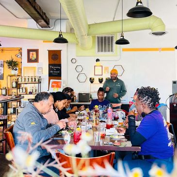 high tea event inside of classy hippie tea in sacramento