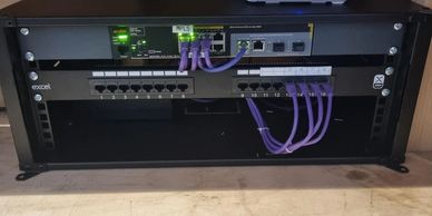 Small network cab with patch panel and cable managed. 